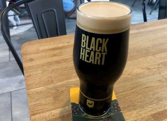 Swiftly catching up with Guinness when it comes to sales, Brewdog’s Black Heart is available on tap here